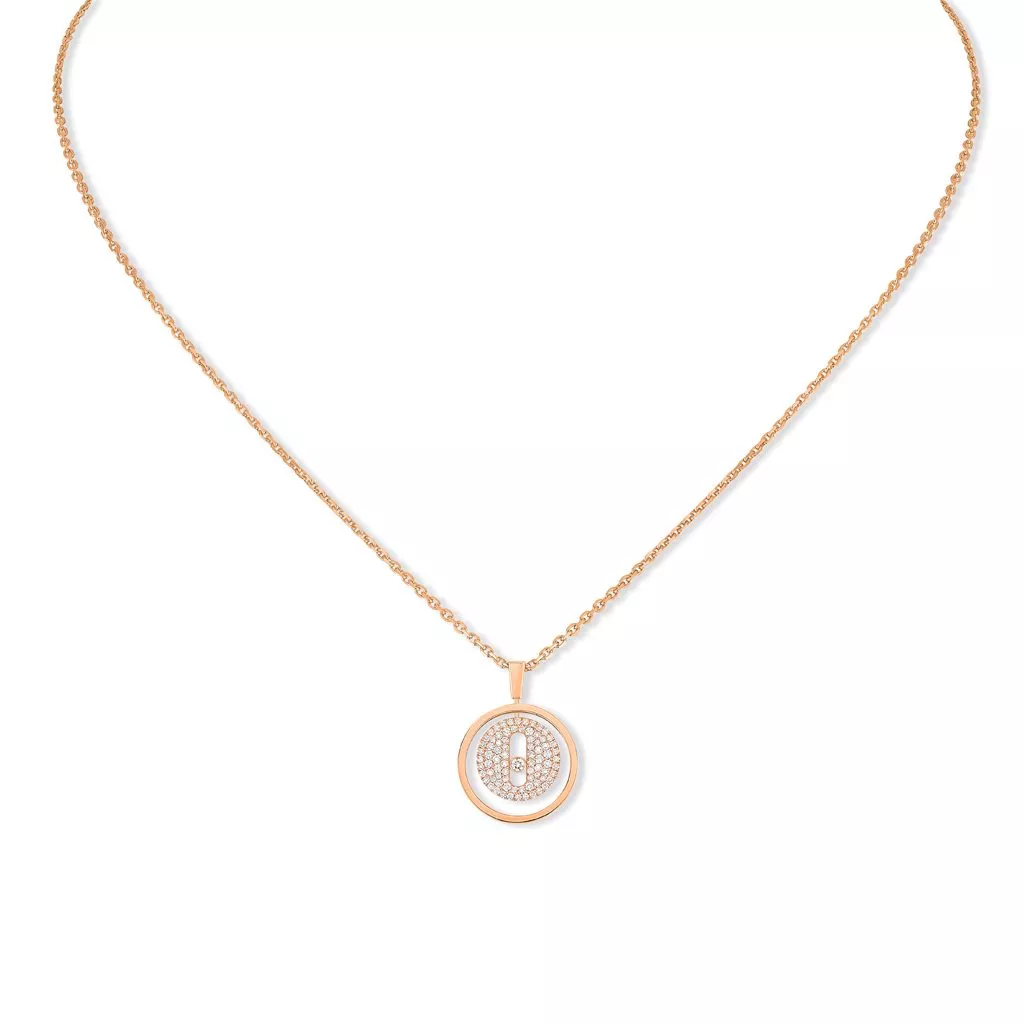 Collana Messika Lucky Move PM Pavé in Oro Rosa