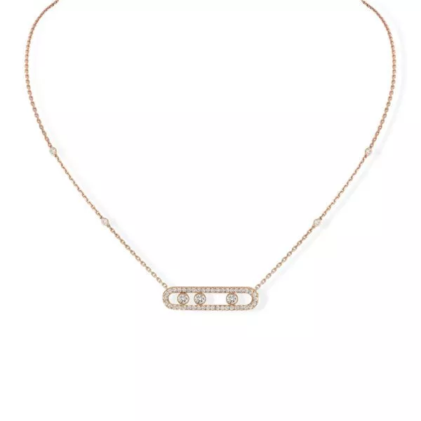 Collana Messika Move Classique Pavé in Oro Rosa