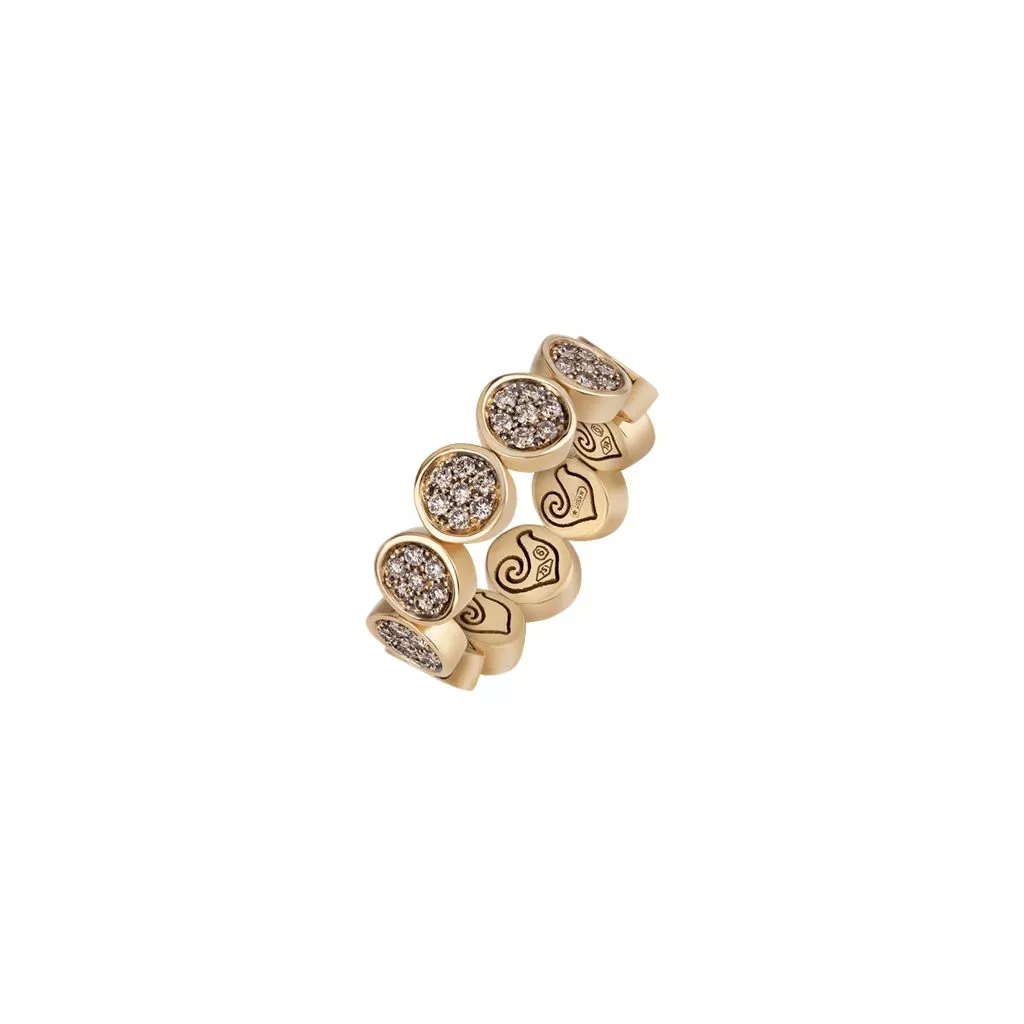 Anello Chantecler Paillettes Veretta con Diamanti Champagne