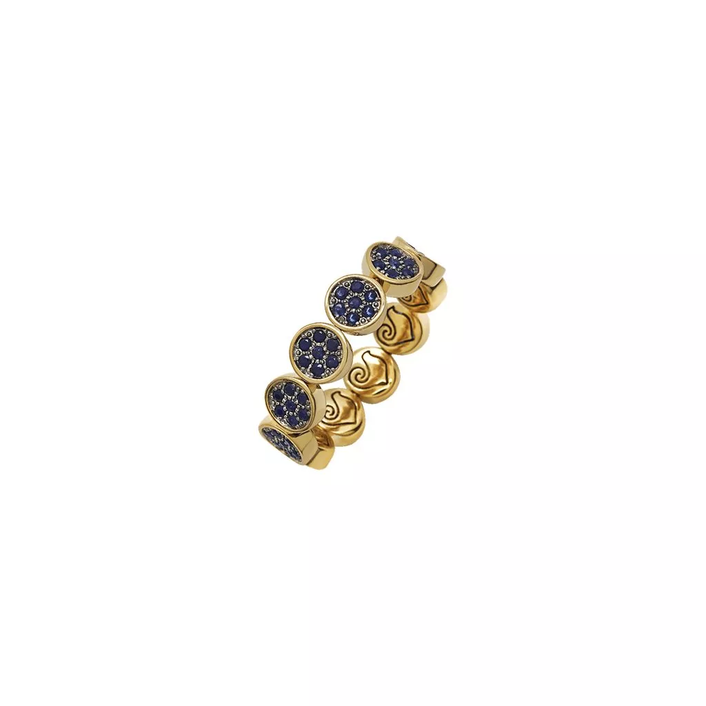 Anello Chantecler Paillettes Veretta Misura 12-16 con Zaffiri Blu