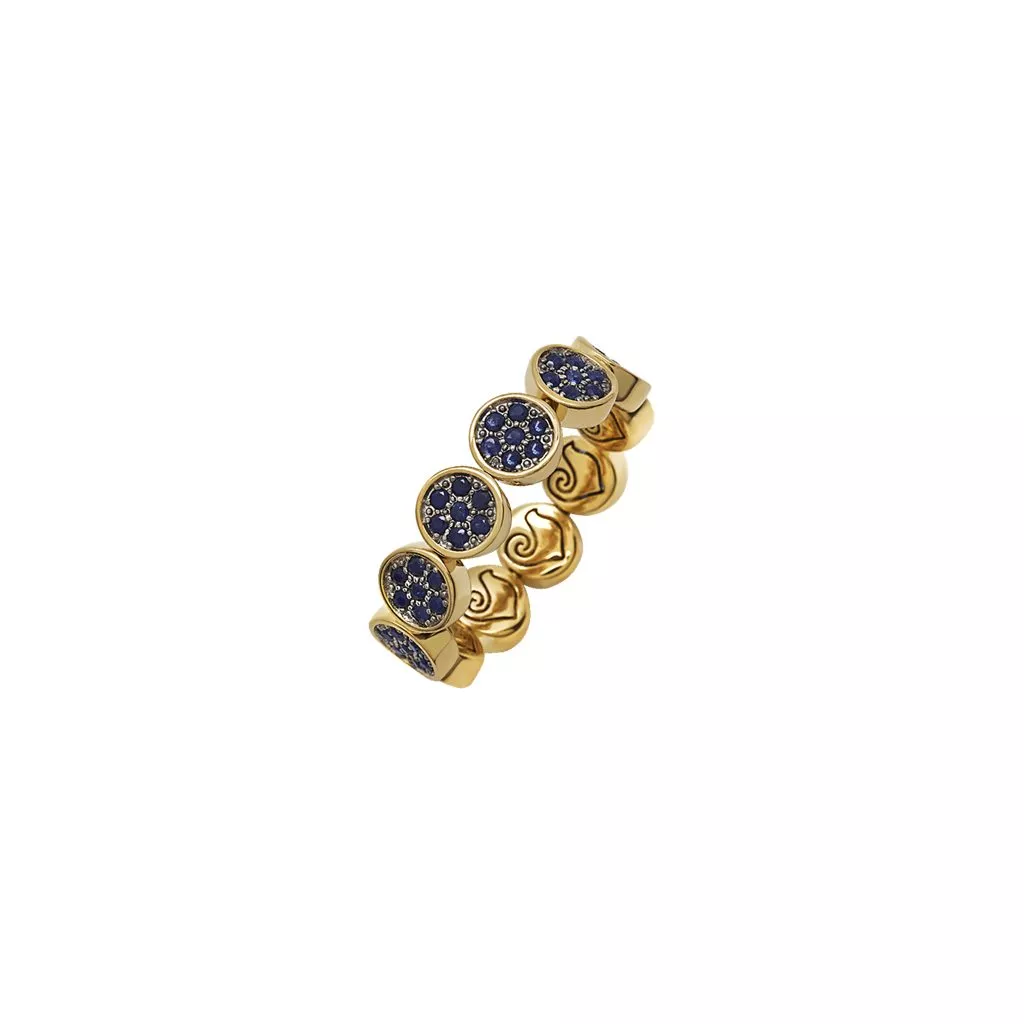 Anello Chantecler Paillettes Veretta Misura 17-21 con Zaffiri Blu