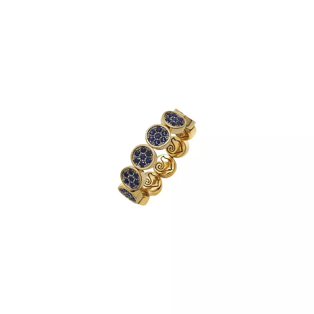 Anello Chantecler Paillettes Veretta Misura 9-11 con Zaffiri Blu