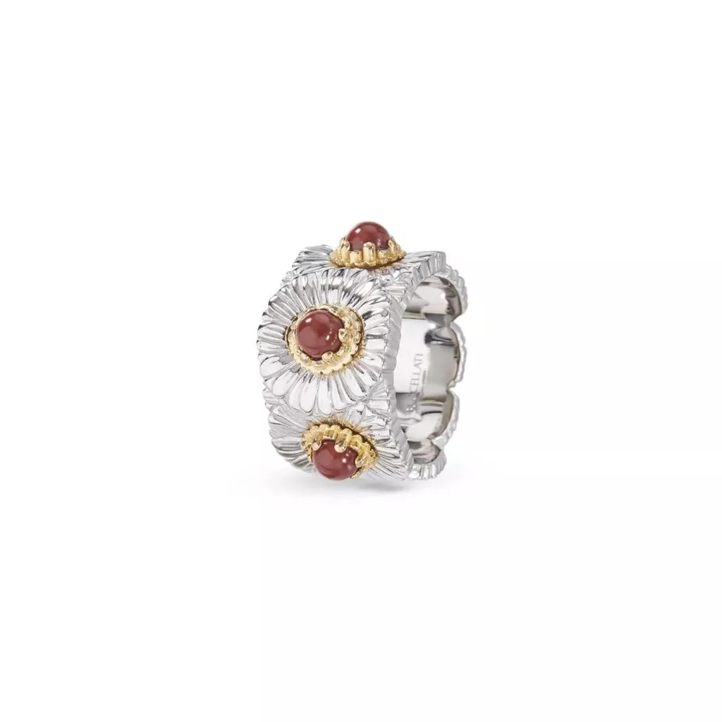 Anello Buccellati Blossoms Color Eternelle Margherita con Diaspro Rosso - immagine 3