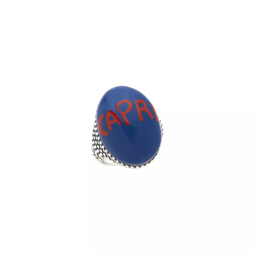 Anello Chantecler Et Voilà Capriness con Cabochon Blu