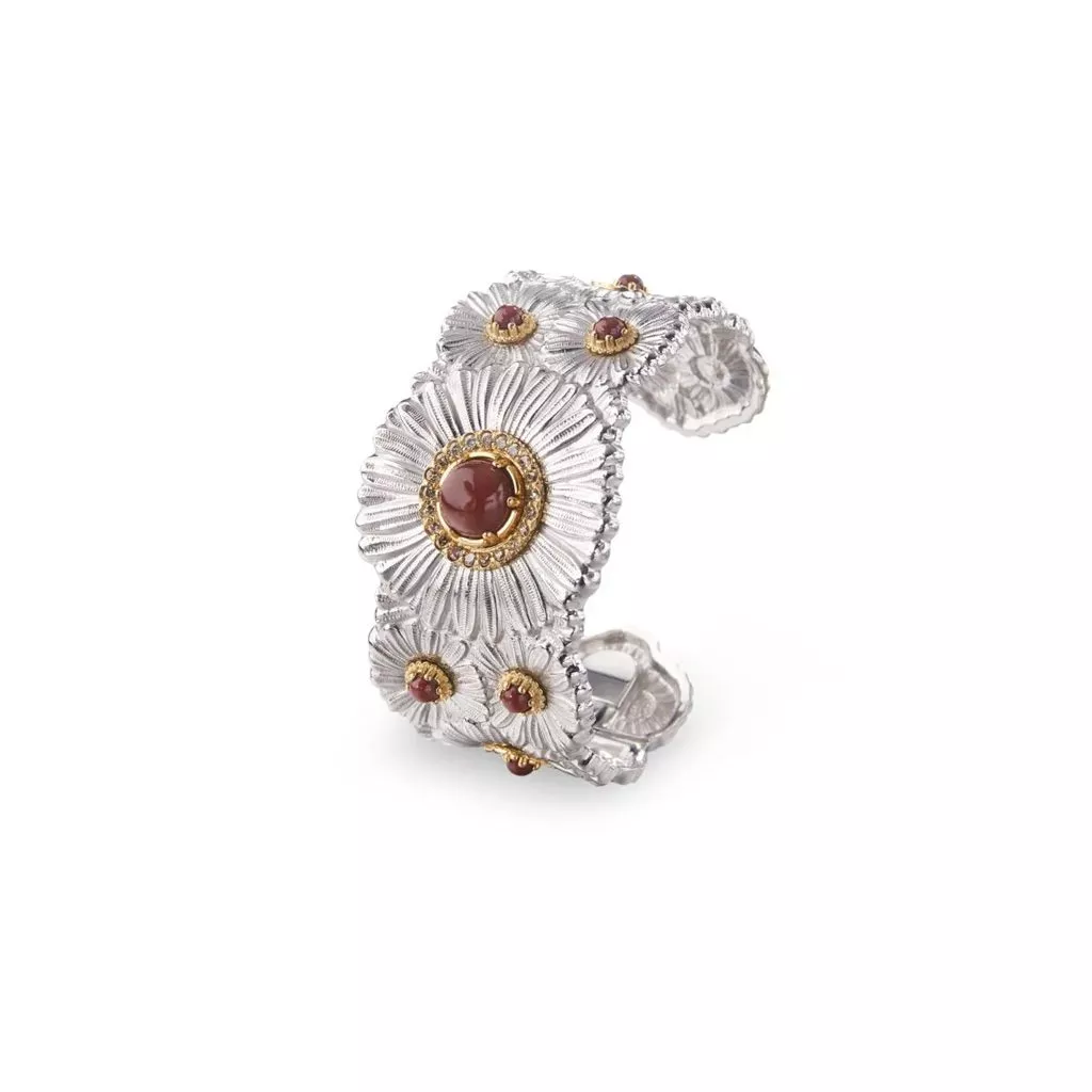 Bracciale Buccellati Blossoms Color Margherita con Diaspro Rosso - immagine 2