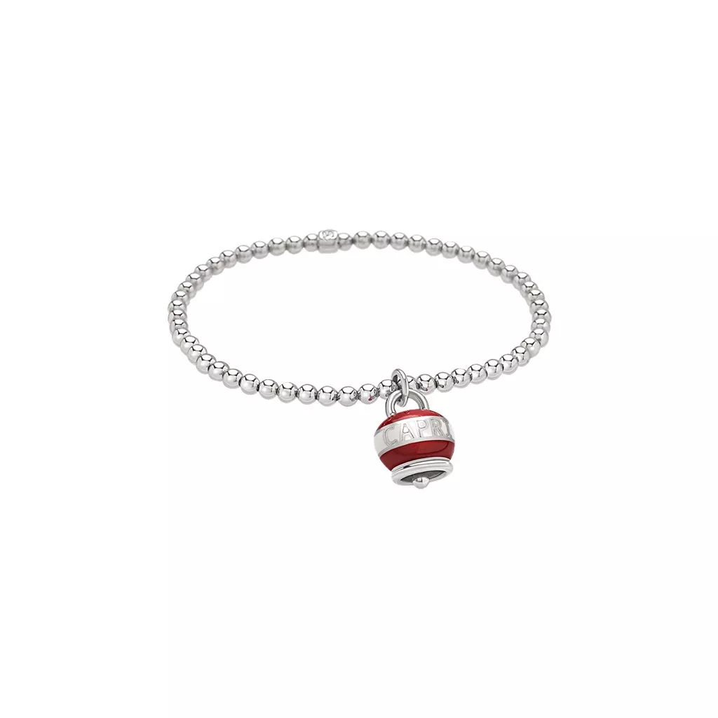 Bracciale Chantecler Et Voilà Campanella Capriness con Smalto Bianco e Rosso