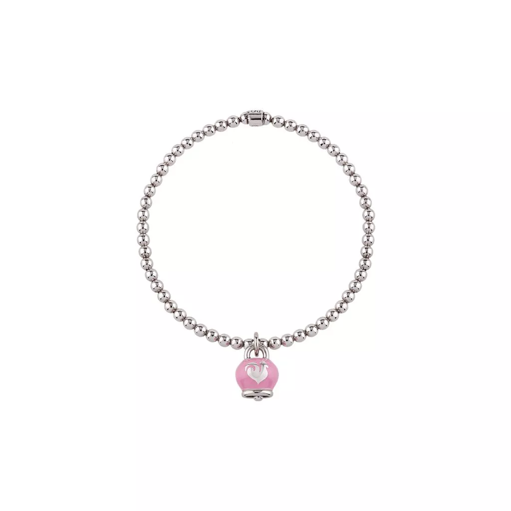 Bracciale Chantecler Et Voilà Campanelle in Argento con Smalto Rosa