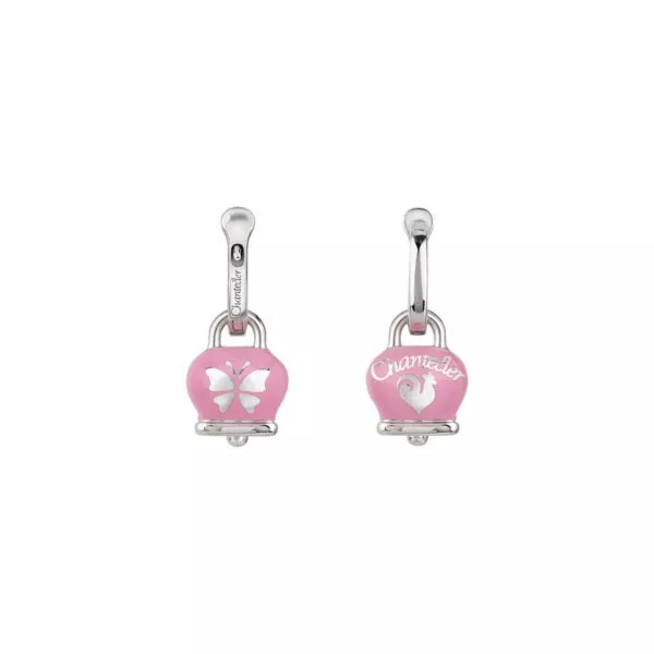 Orecchini Chantecler Et Voilà Campanelle in Argento e Smalto Rosa