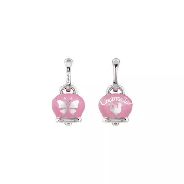 Orecchini Chantecler Et Voilà Campanelle Medie in Argento e Smalto Rosa