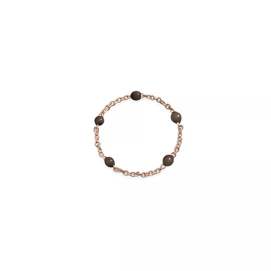 Anello Burato Linee ed Archi Chocolate Dots