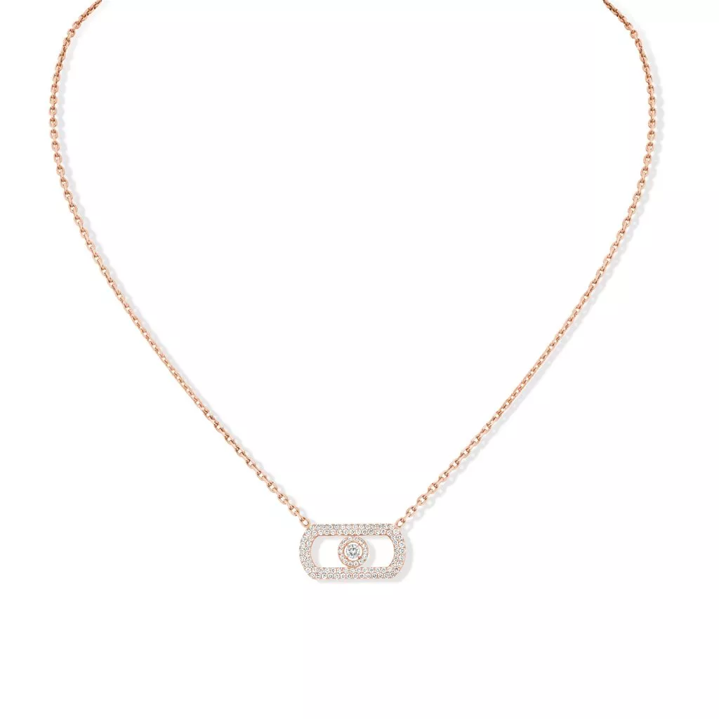 Collana Messika So Move Pavé in Oro Rosa