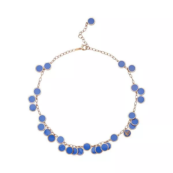 Collana Chantecler Paillettes Girocollo con Smalto Blu Capri