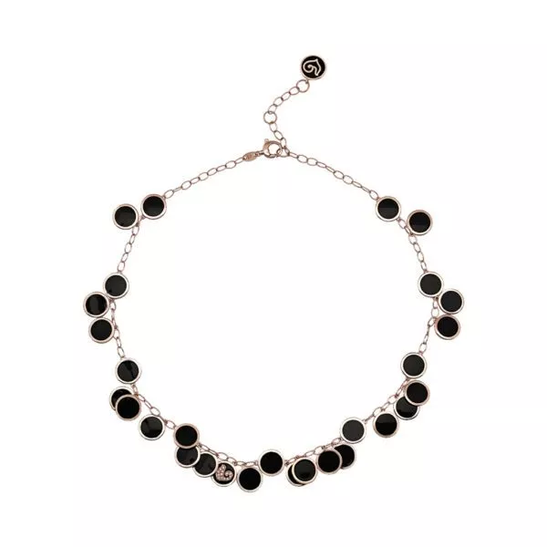 Collana Chantecler Paillettes Girocollo con Smalto Nero