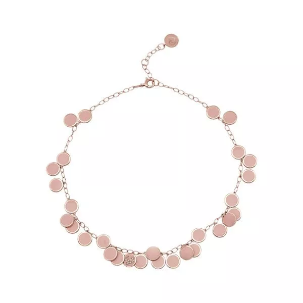 Collana Chantecler Paillettes Girocollo con Smalto Rosa