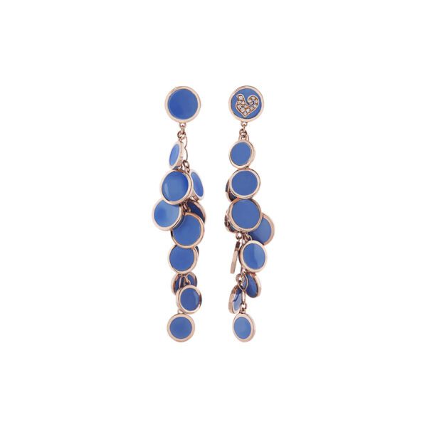 Orecchini A Perno 'Cherry' Con Ciliegie In Smalto Nero E Cristalli - Placcato Argento - 10 Mm - Gioielli Donna