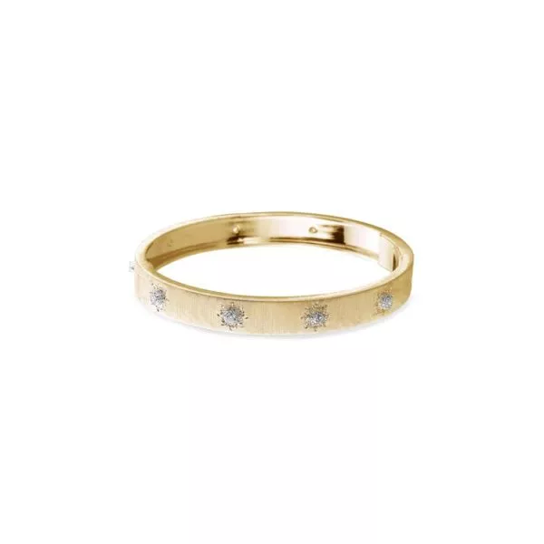 Bracciale Buccellati Macri Classica Fascia 8,5 mm in Oro Giallo con Diamanti
