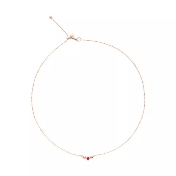Collana Dodo Bollicine con Zaffiro Rosa, Rubino e Ametista