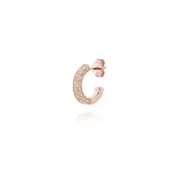 Orecchino Burato Linea Hoop Full Diamonds Pink
