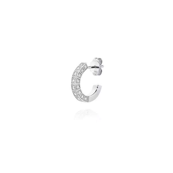 Orecchino Burato Linea Hoop Full Diamonds White