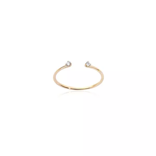 Anello Burato Solitaire Double Solitaire Yellow