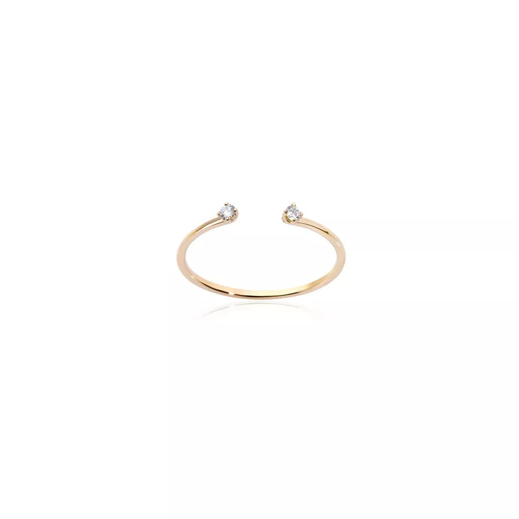 Anello Burato Solitaire Double Solitaire Yellow