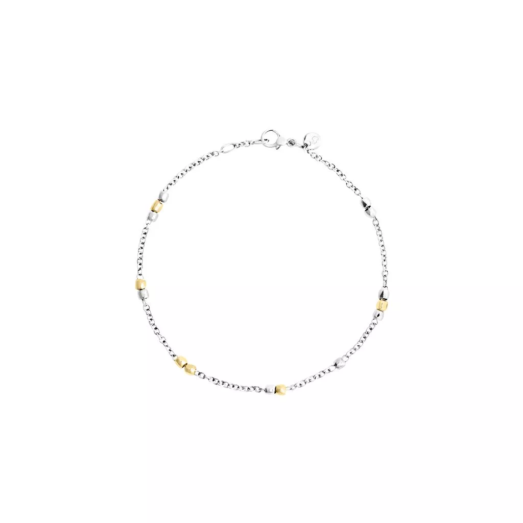 Bracciale Dodo Mini Granelli Rosario in Argento e Oro Giallo