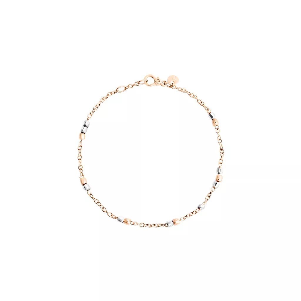 Bracciale Dodo Mini Granelli Rosario in Oro Rosa e Argento