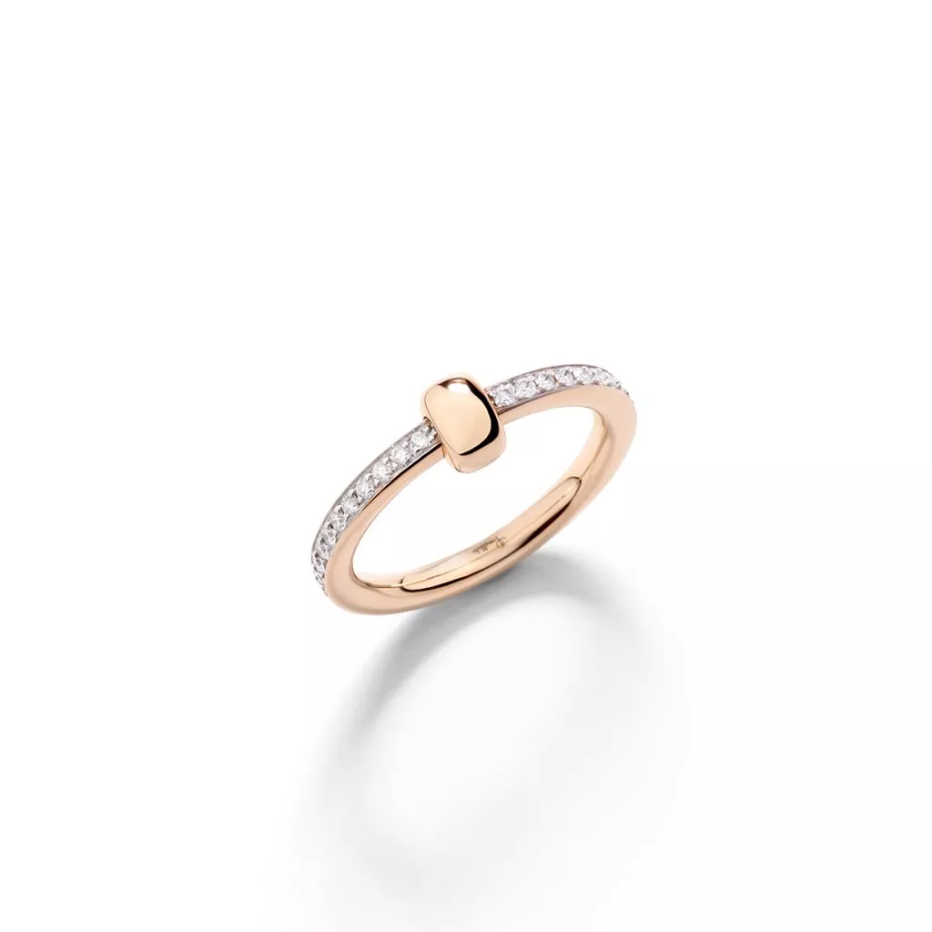 Anello a Fascia Pomellato Together in Oro Rosa con Diamanti