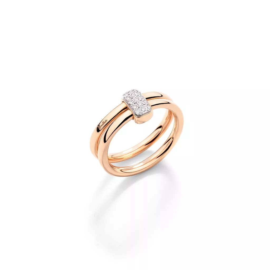 Anello Pomellato Together in Oro Rosa con Diamanti Bianchi