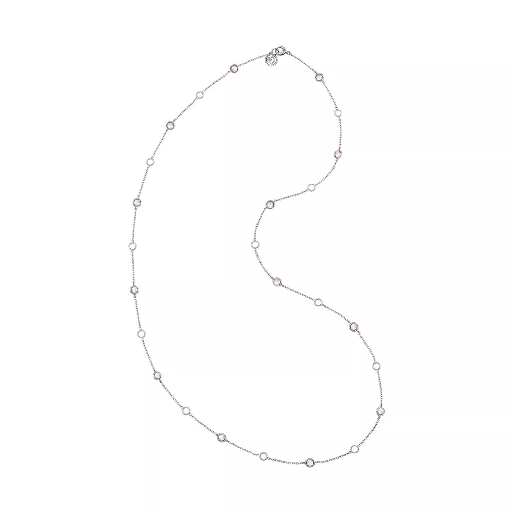 Collana Chantecler Accessori da 80 cm in Oro Bianco con Perle