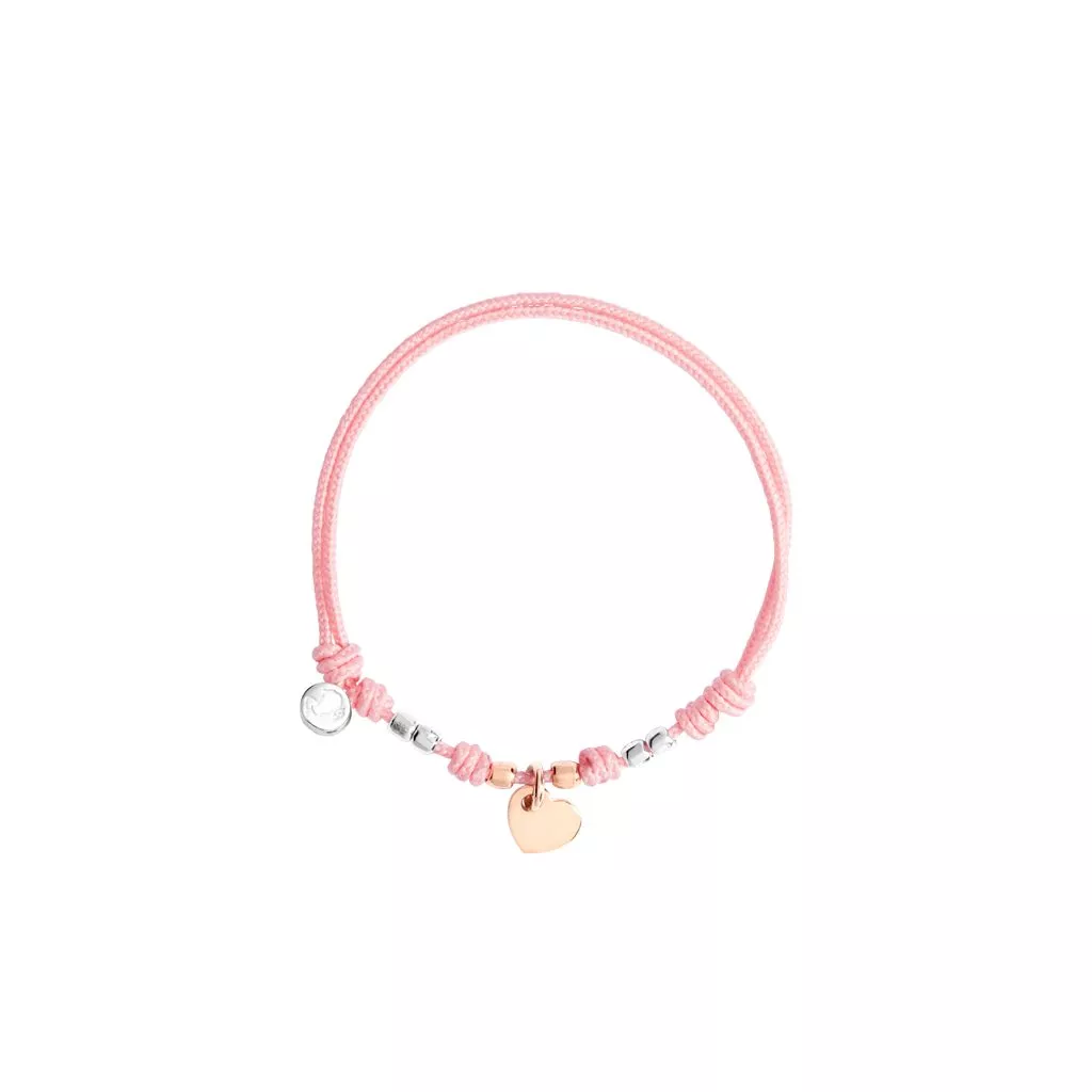 Bracciale Dodo con Cordino Rosa e Ciondolo Cuore
