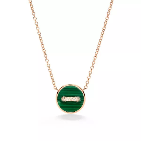 Collana Pomellato Pom Pom Dot in Oro Rosa con Malachite