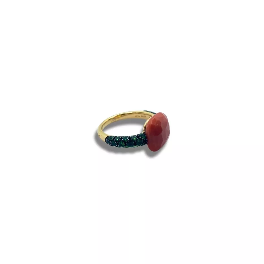 Anello Pomellato Capri con Corallo e Tsavoriti - immagine 2