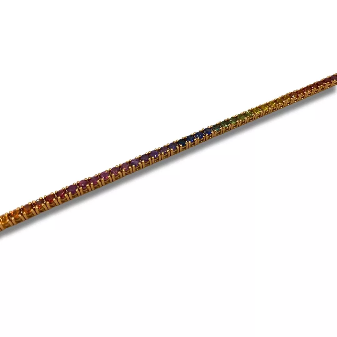 Bracciale Crivelli Tennis con Zaffiri Multicolor - immagine 2