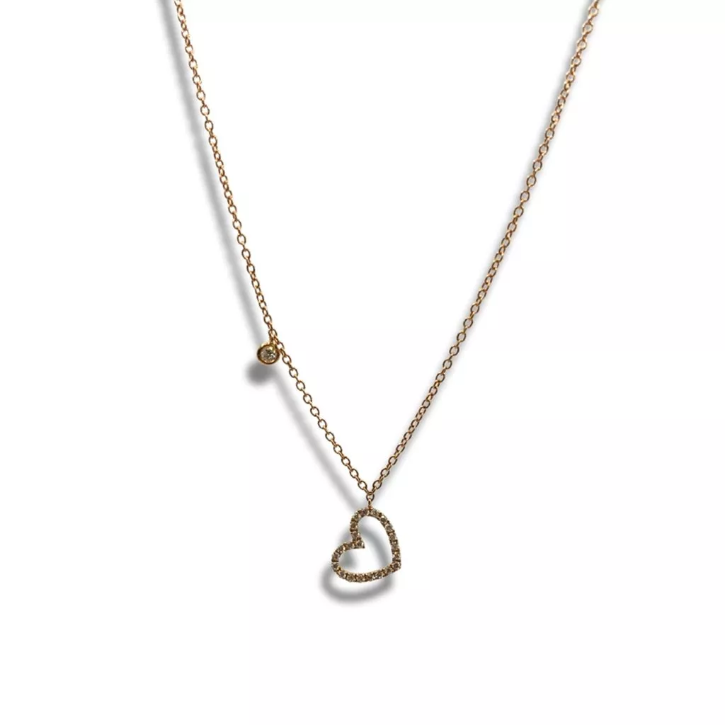 Collana Crivelli in oro Rosa con Cuore Piccolo