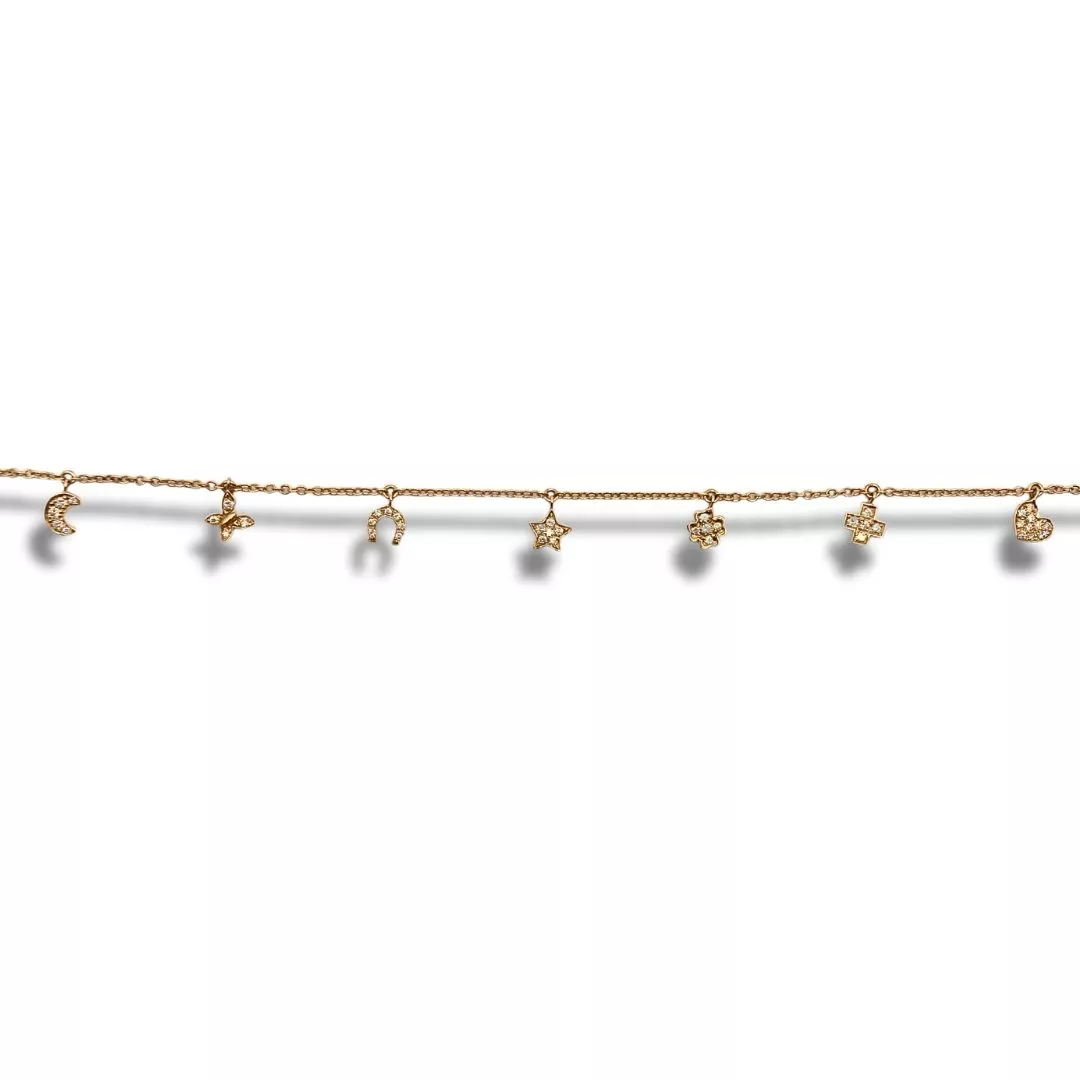 Collana Crivelli in Oro Rosa Multicharms - immagine 2