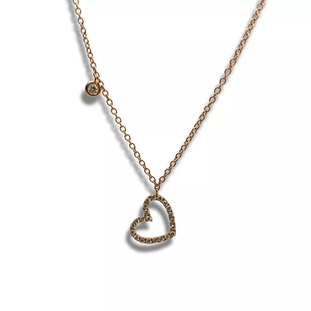 Collana Crivelli in oro Rosa con Cuore Piccolo - immagine 2