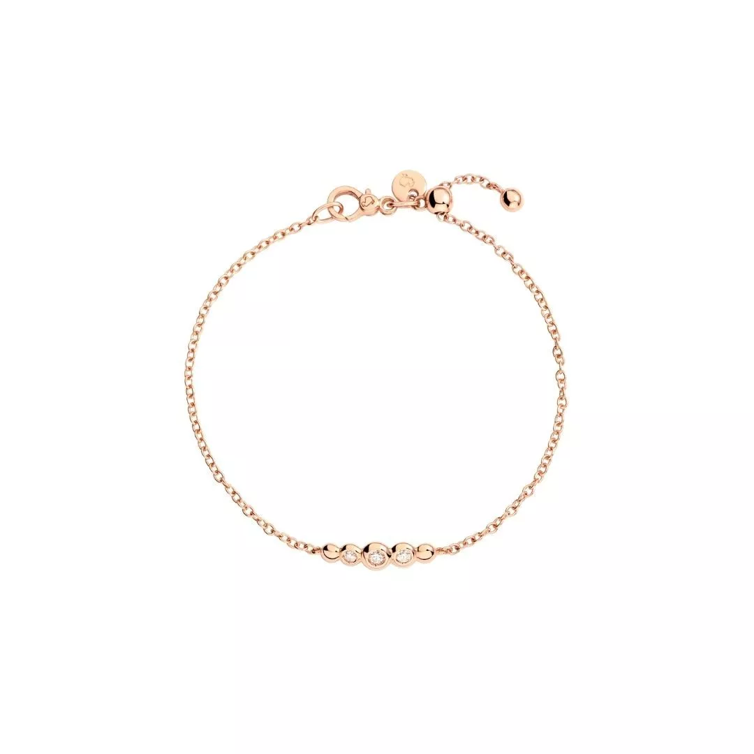 Bracciale Dodo Bollicine in Oro Rosa con Diamanti