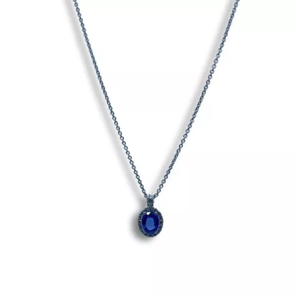 Collana Crivelli con Pendente di Zaffiro e Diamanti