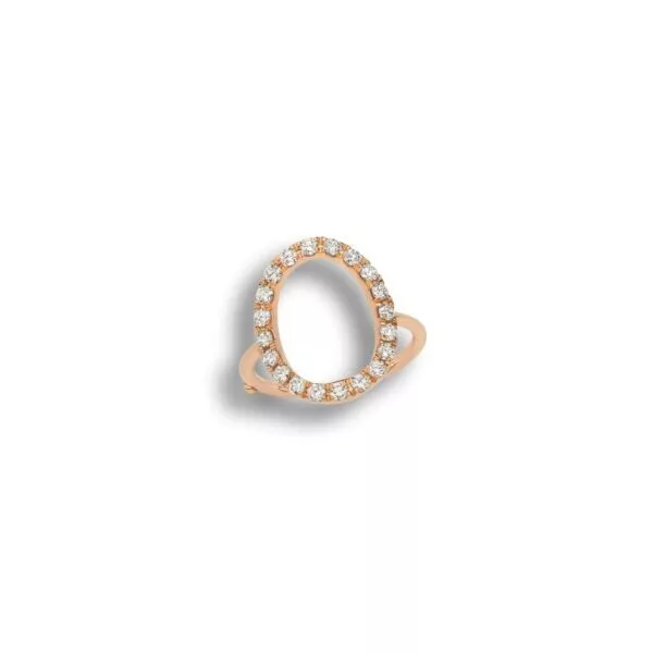 Anello Marco Gerbella con Bolla Ovale in Oro e Diamanti