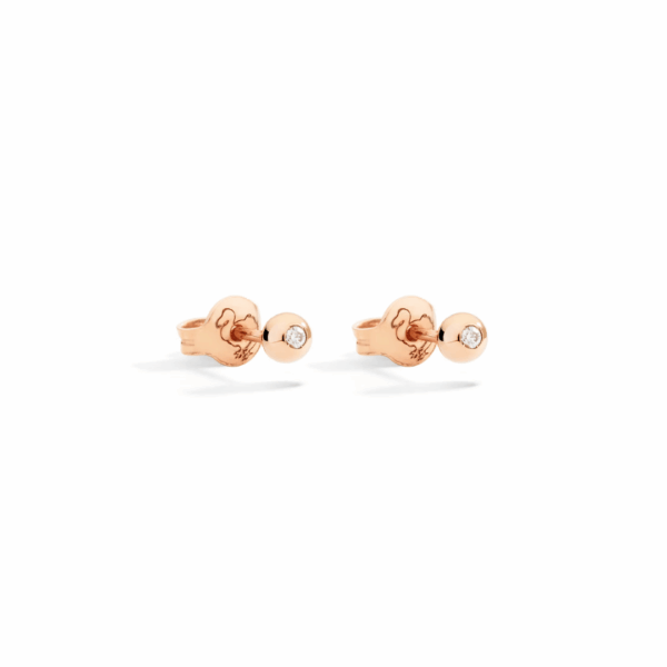 Orecchini DoDo Stud Bollicine Oro Rosa e Diamante