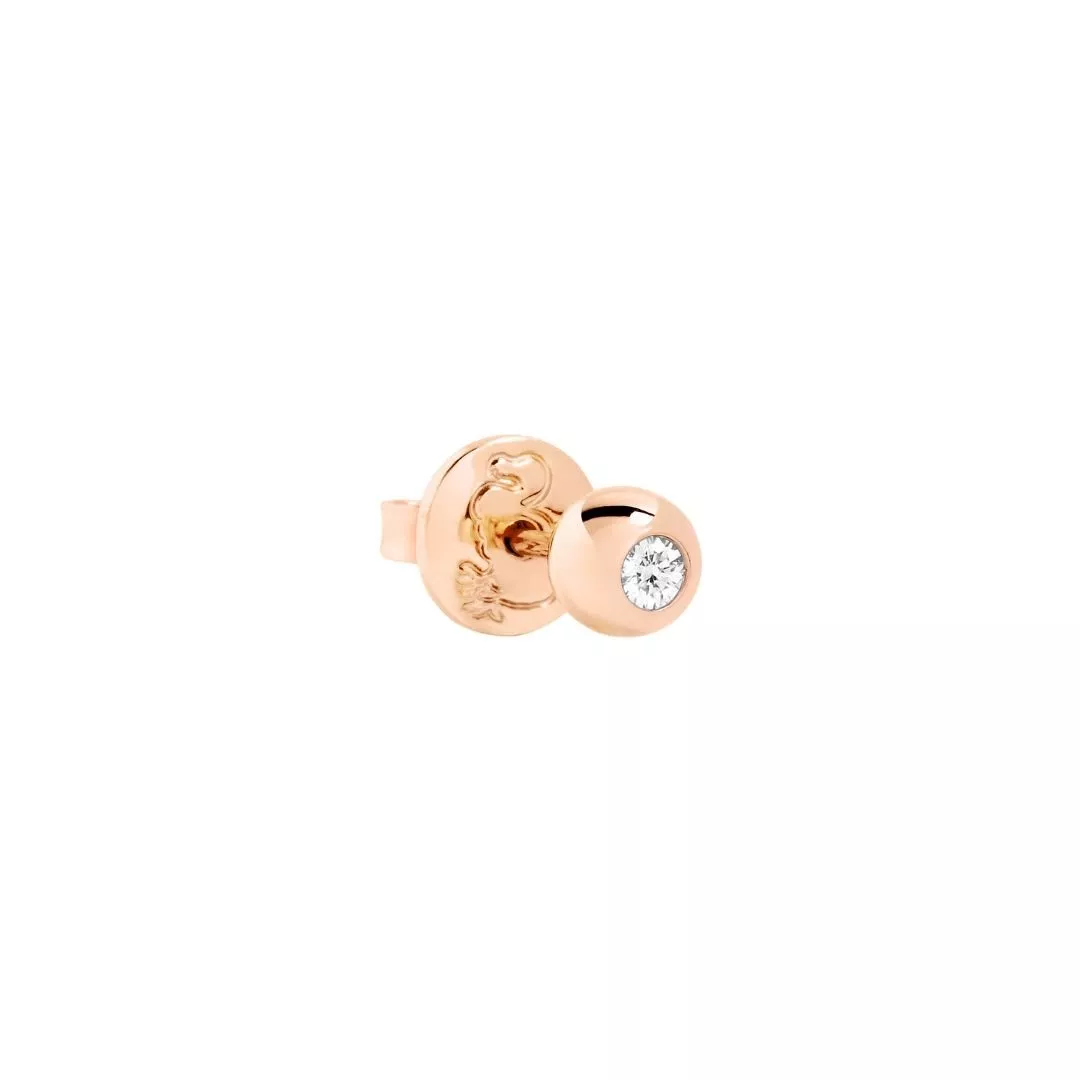 Orecchino DoDo Stud Bollicine Oro Rosa e Diamante - immagine 2