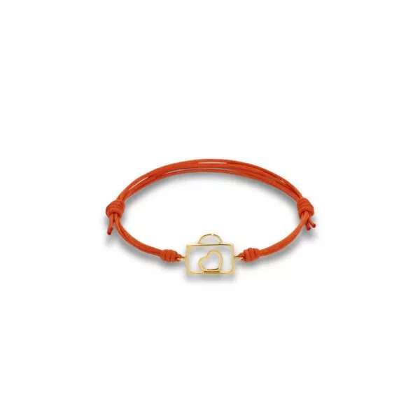 Bracciale Marco Gerbella con Cordino e Valigia Cuore in Oro