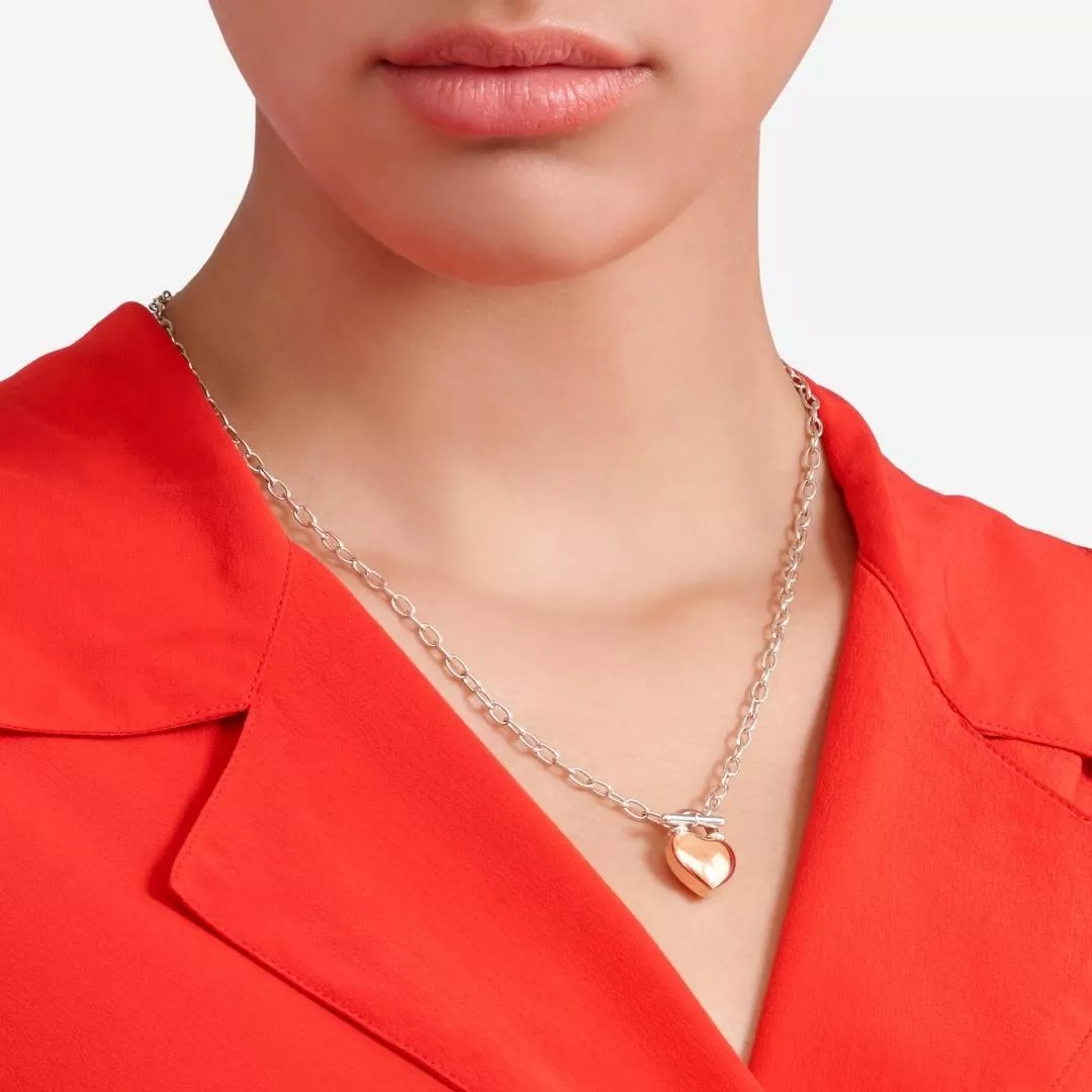 Collana DoDo in Argento con Cuore in Oro Rosa - immagine 2