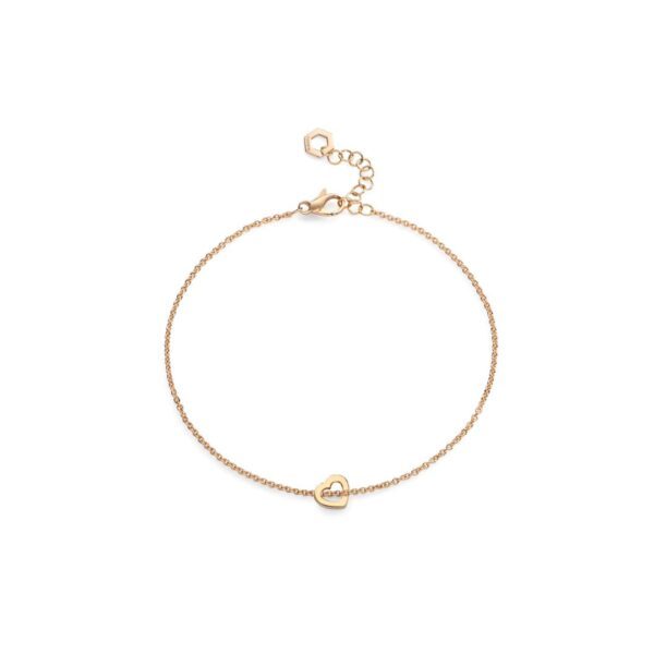 Bracciale Burato Con Amore con Cuore in Oro Giallo