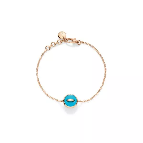 bracciale pom pom dot turchese
