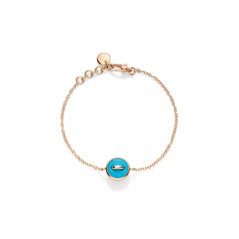 bracciale pom pom dot turchese