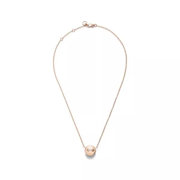 collana pom pom dot reversibile oro rosa