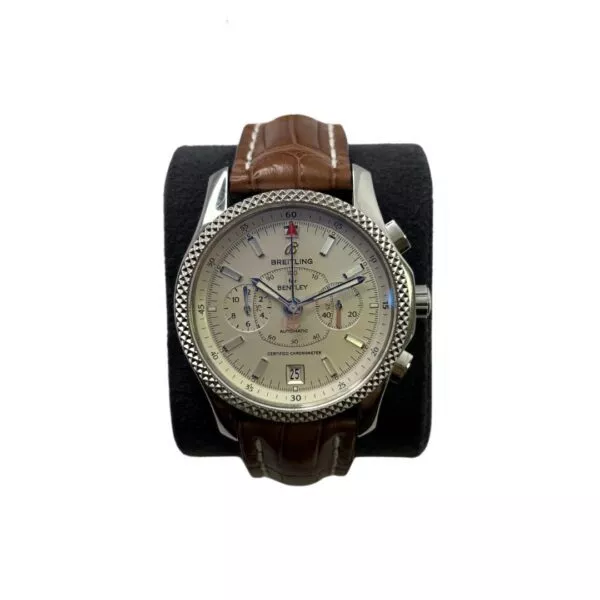 Orologio Breitling Bentley cintruino in pelle marrone