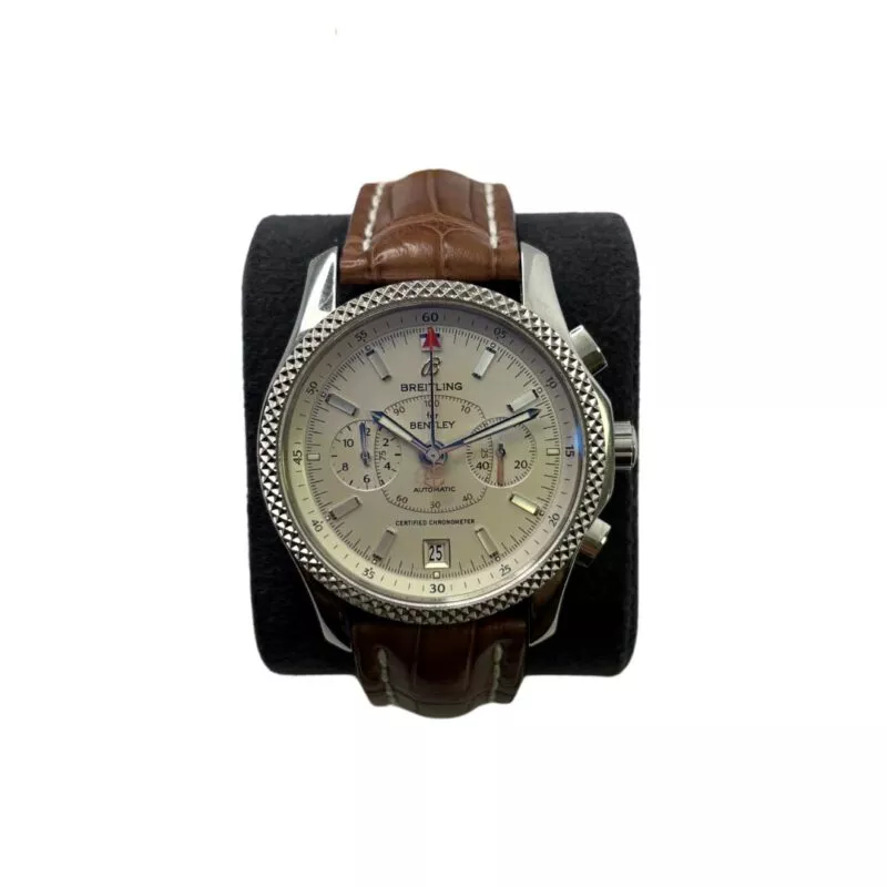 Orologio Breitling Bentley cintruino in pelle marrone